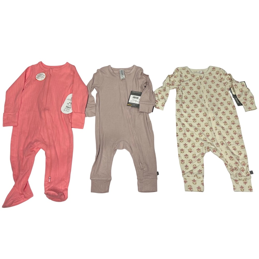 Modern Moments by Gerber Wonder Nation Sleeper Romper Pink Lilac Floral 6-9M 3Pk